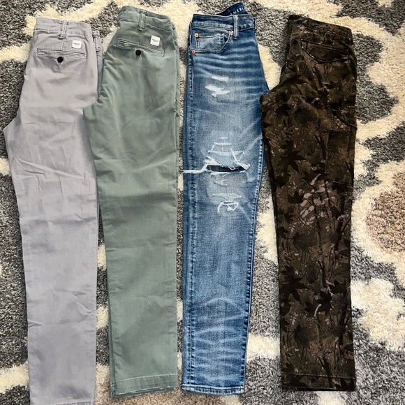 American Eagle Outfitters Blue, Gray, Green, and Brown Slim Men's